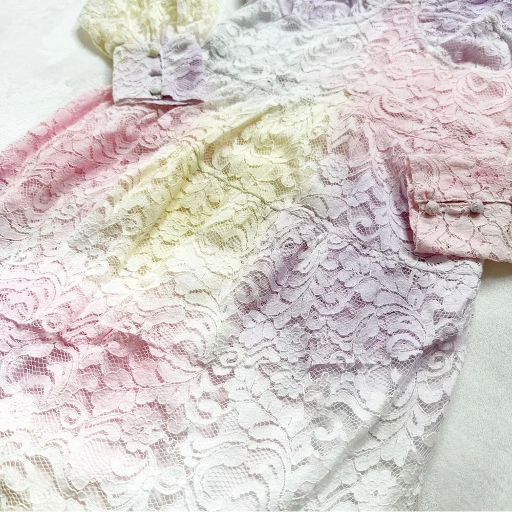 LAST CHANCE! NWT LOVESHACKFANCY Alela Dress Multi Tie Dye 6 NEW Style D1455-992 - Picture 4 of 12